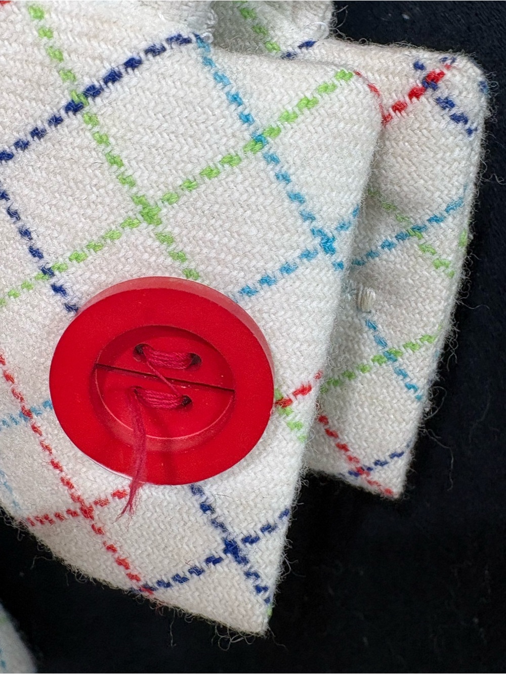 Vtg 70s W Germany plaid blazer jacket baby doll empire waist wide collar mod Sm - Picture 3 of 13